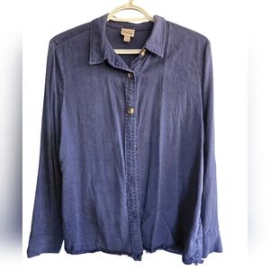 Como Vintage Navy Blue Button-Down Shirt